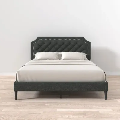Salvaggio Upholstered Platform Bed - Gray, King Size Without Mattress