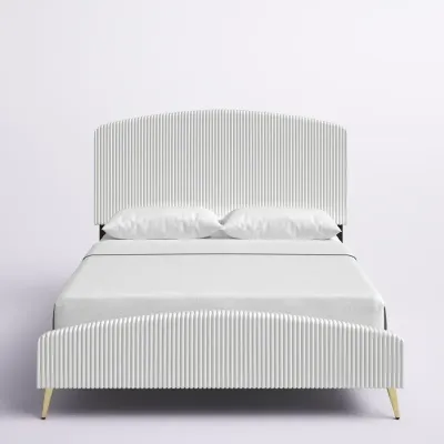 Manningtree Upholstered Standard Bed - White, Queen Size Without Mattress
