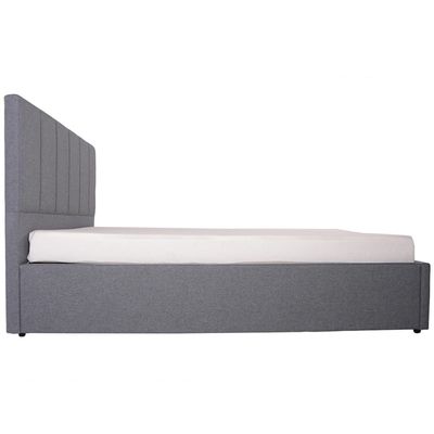Flair Waltz Double Fabric Bed - Grey, Queen Size Without Mattress