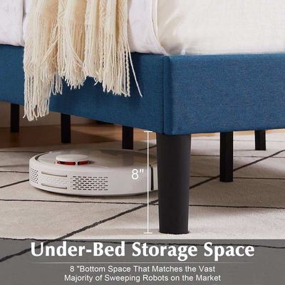 Modway Modern Upholstered Tufted Bed - Blue, Super King Without Mattress