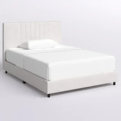 Vegan Leather Platform Bed - White, Super King Without Mattress