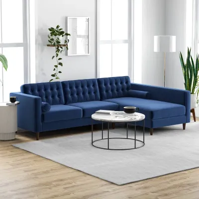 Maumee 2 - Piece Velvet Sectional Sofa