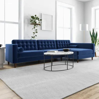 Maumee 2 - Piece Velvet Sectional Sofa