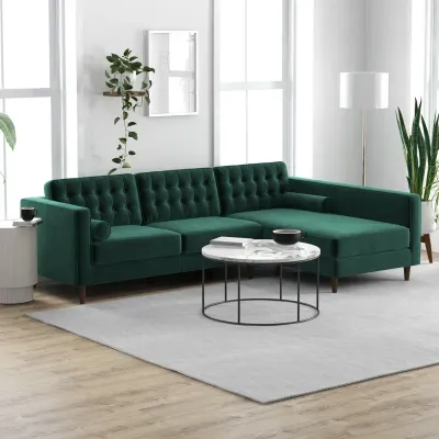 Maumee 2 - Piece Velvet Sectional Sofa