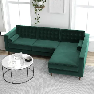 Maumee 2 - Piece Velvet Sectional Sofa