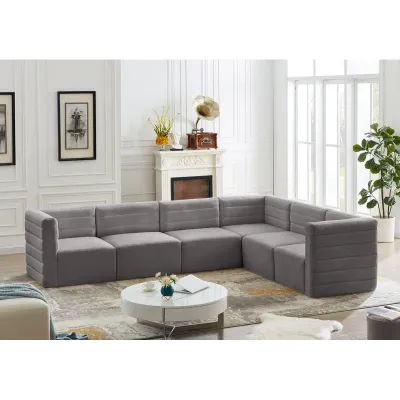 Quinn Enso 6-pieces Velvet Sectional Sofa