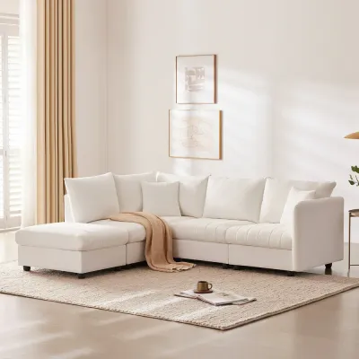 U-shaped Convertible Sectional Sofa with Ottoman