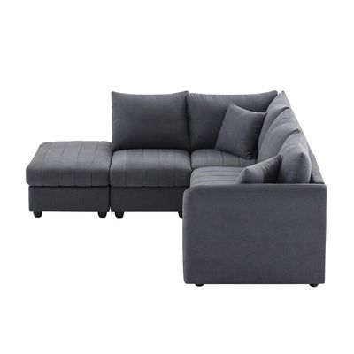 U-shaped Convertible Sectional Sofa with Ottoman