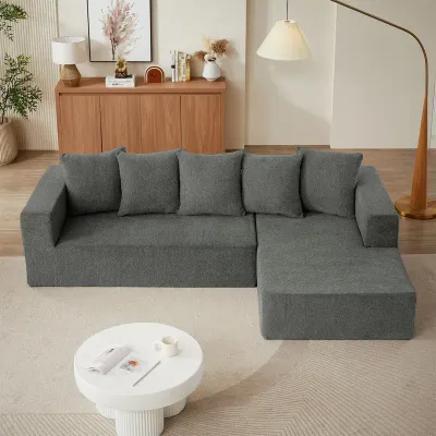 Luxury Chenille Fabric Sectional Sofa