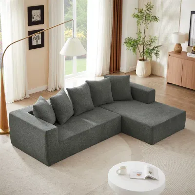 Luxury Chenille Fabric Sectional Sofa