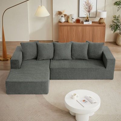 Luxury Chenille Fabric Sectional Sofa