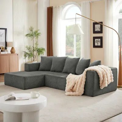 Luxury Chenille Fabric Sectional Sofa