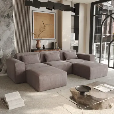 Modern Modular U-Shaped Sectional Sofa