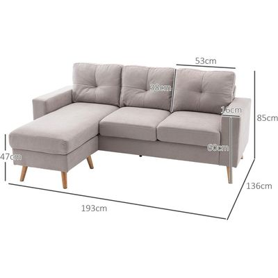 Homcom 3 Seater Corner Sofa