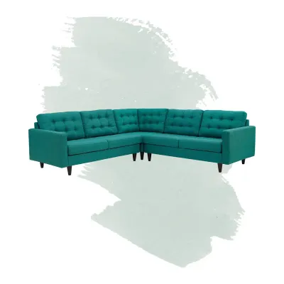 Empress 3 Piece Upholstered Fabric Sectional Sofa