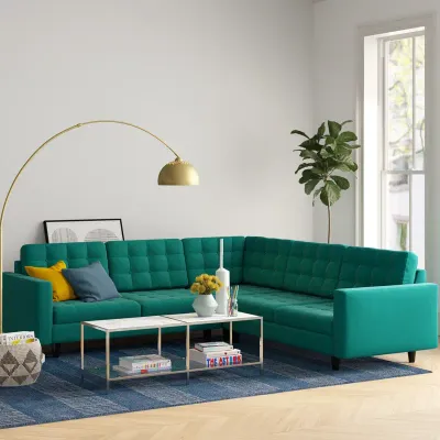 Empress 3 Piece Upholstered Fabric Sectional Sofa