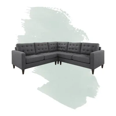 Empress 3 Piece Upholstered Fabric Sectional Sofa