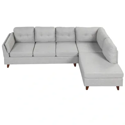 Hinami Modern Linen Fabric L-shaped Sofa