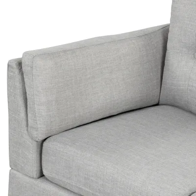 Hinami Modern Linen Fabric L-shaped Sofa