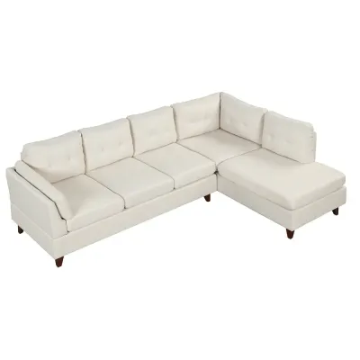 Hinami Modern Linen Fabric L-shaped Sofa