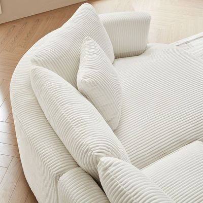 Corduroy Green Corduroy Upholstered Sectional Sofa
