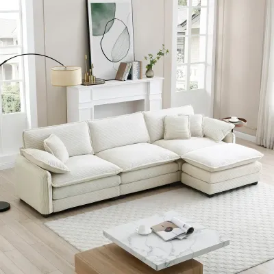 Kaoruko L-shaped Sectional Sofa With Ottoman
