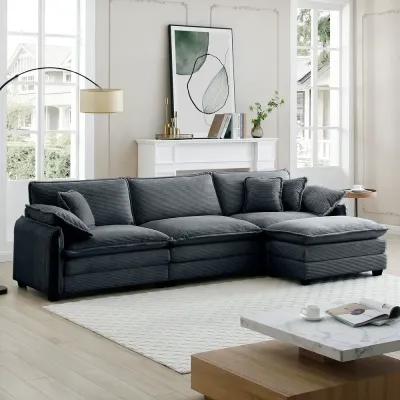 Kaoruko L-shaped Sectional Sofa With Ottoman