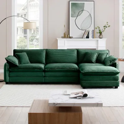 Kaoruko L-shaped Sectional Sofa With Ottoman