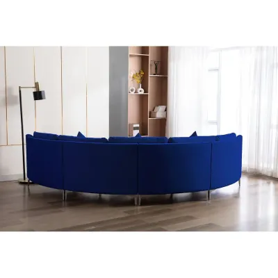 Velvet 4 Seater Symmetrical Modular Curve Sofas