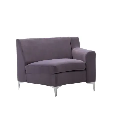 Velvet 4 Seater Symmetrical Modular Curve Sofas
