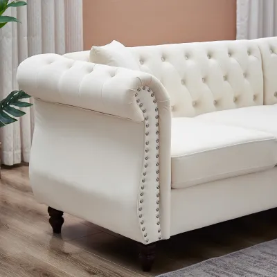 Velvet Modern L-shaped Sectional Sofa