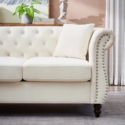 Velvet Modern L-shaped Sectional Sofa