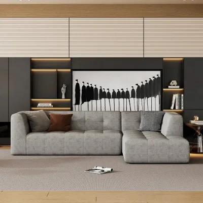 Modern Comfortable L-Shaped Upholstered Sofa