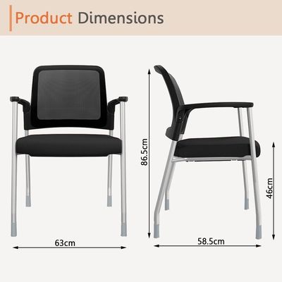 Godrej Interio Modern Relax Stackable Mesh Chair with Writing Pad, Breathable and Space-Saving Office Chair Ideal for Meetings, Training and Home Office - Black