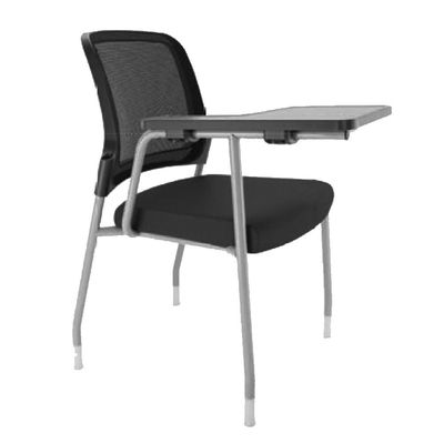 Godrej Interio Modern Relax Stackable Mesh Chair with Writing Pad, Breathable and Space-Saving Office Chair Ideal for Meetings, Training and Home Office - Black