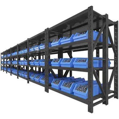4 Tier Garage Shelving Steel Shelf 300kg Each Shelves (L100 x W60 x H200cm) (Black)