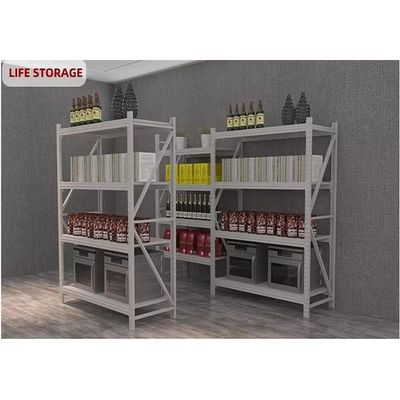 4 Tier Garage Shelving Steel Shelf 300kg Each Shelves (L100 x W60 x H200cm) (White)