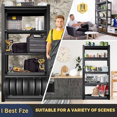  Garage Shelf Warehouse Basement Kitchen Living Room Pantry Black 150Lx 45Dx1980H CM