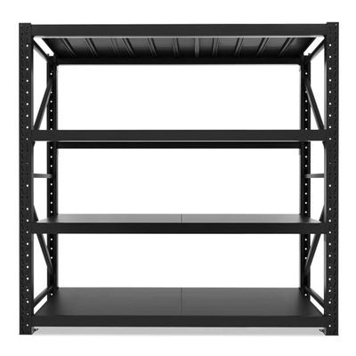 300kg (200L*60D*200Hcm) Heavy Duty 4 Layer Warehouse Garage Storage Shelving Black