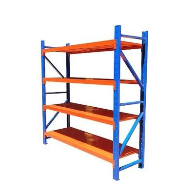 300kg (200L*60D*200Hcm) Heavy Duty 4 Layer Warehouse Garage Storage Shelving (Blue & Orange)