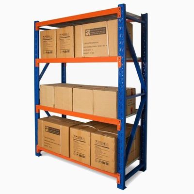 300kg (200L*60D*200Hcm) Heavy Duty 4 Layer Warehouse Garage Storage Shelving (Blue & Orange)