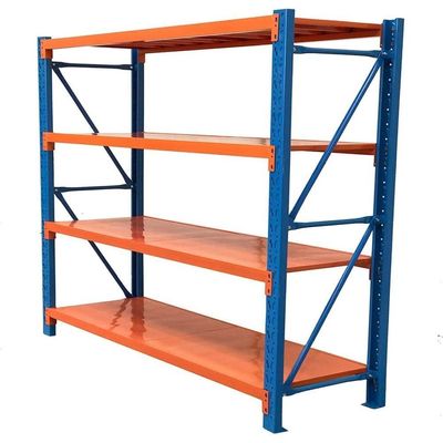300kg (150L*60D*200Hcm) Heavy Duty 4 Layer Warehouse Garage Storage Shelving Blue & orange