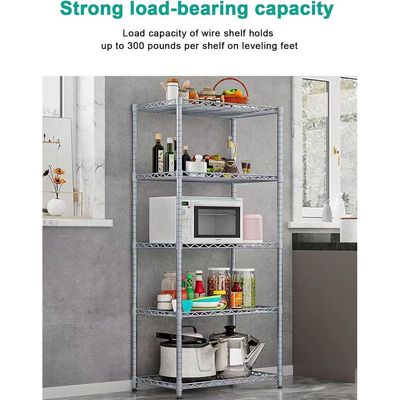 Chrome Wire Rack Storage shelving for Kitchen Garden Medical Store  L90 X W 45 X H160