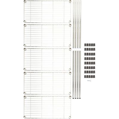 Chrome Wire Rack Storage shelving for Kitchen Garden Medical Store  L180 X W45 X H180
