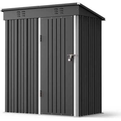 Egardenkart Metal Outdoor Pent Storage Shed (Grey)