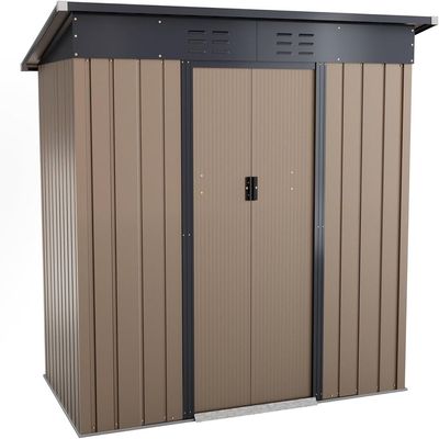 Egardenkart, Outdoor Storage Shed Metal - Tan, 6.5x6 Ft | Garden Shed with Lockable Door | Outdoor Storage Cabinet for Garden Storage | Outdoor Shed Storage (With Installation) Egardenkart, Outdoor Storage Shed Metal - Tan, 6.5x6 Ft | Garden Shed with Lockable Door | Outdoor Storage Cabinet for Garden Storage | Outdoor Shed Storage (With Installation)