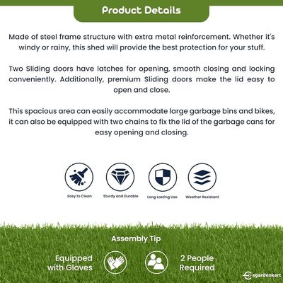 Egardenkart, Outdoor Storage Shed Metal - Tan, 6.5x6 Ft | Garden Shed with Lockable Door | Outdoor Storage Cabinet for Garden Storage | Outdoor Shed Storage (With Installation) Egardenkart, Outdoor Storage Shed Metal - Tan, 6.5x6 Ft | Garden Shed with Lockable Door | Outdoor Storage Cabinet for Garden Storage | Outdoor Shed Storage (With Installation)