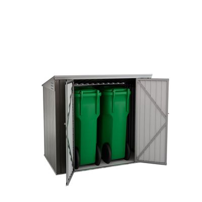 Outdoor Storage Shed - Multi Purpose, Outdoor Storage Cabinet with Lockable Door | Garden Shed for Storage of Garden Tools, Bicycles | Garbage Shed 178(L) X 101(W) X 128(H) cm (light Grey)