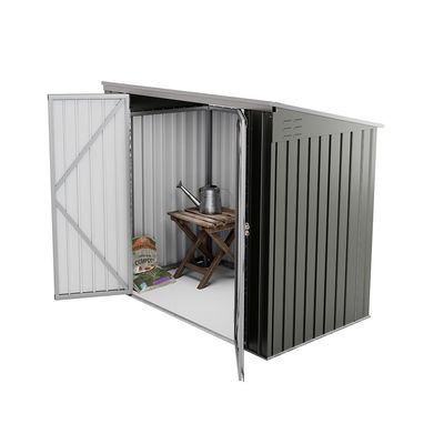 Outdoor Storage Shed - Multi Purpose, Outdoor Storage Cabinet with Lockable Door | Garden Shed for Storage of Garden Tools, Bicycles | Garbage Shed 178(L) X 101(W) X 128(H) cm (light Grey)
