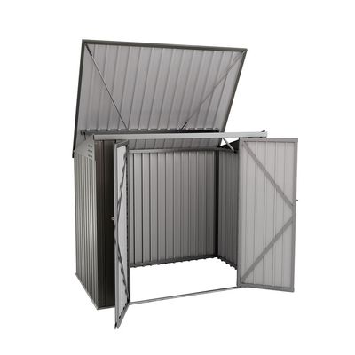 Outdoor Storage Shed - Multi Purpose, Outdoor Storage Cabinet with Lockable Door | Garden Shed for Storage of Garden Tools, Bicycles | Garbage Shed 178(L) X 101(W) X 128(H) cm (light Grey)